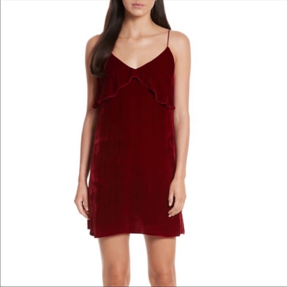 Alice and Olivia red velvet dress
